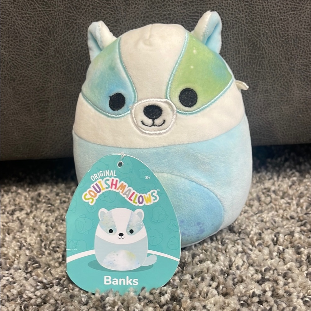 Squishmallows Blue and White Plush Toy